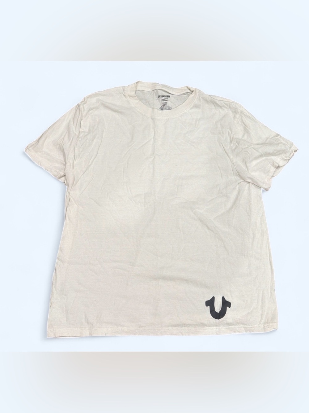True Religion White Short Sleeve Logo Tee 100% cotton